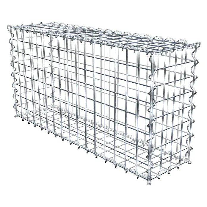 Gabiona Gabione - 80 x 20 x 40 cm, Metall, Maschenbreite: 50 mm, Maschenhöhe: 50 mm - Ein Gabionen-Korb aus verzinktem Drahtgitter, ideal zur Gestaltung von Gärten oder als Stützmauer. Stabil und vielseitig einsetzbar.
