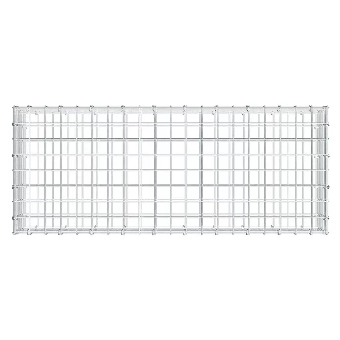 Gabiona Gabione - 100 x 40 x 20 cm, Stahl, Maschenbreite: 50 mm, Maschenhöhe: 50 mm, C-Ring - Rechteckiges Gitterpaneel aus verzinktem Stahldraht.