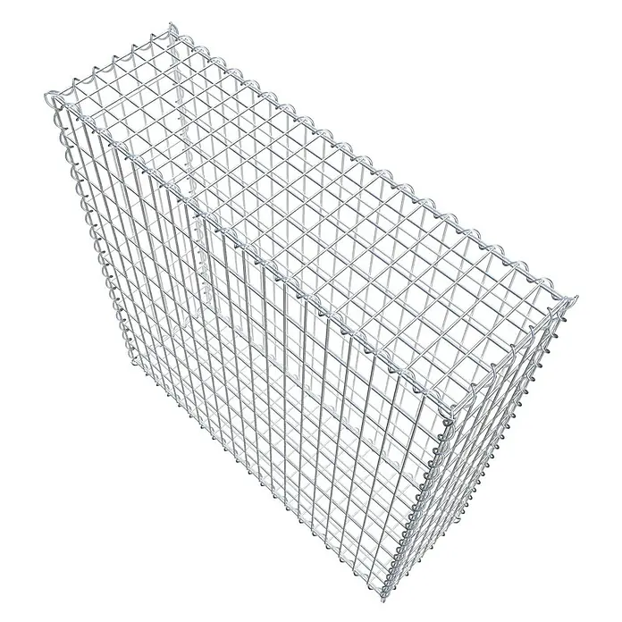 Gabiona Gabione - 100 x 30 x 100 cm, Metall, Maschenbreite: 50 mm, Maschenhöhe: 100 mm - Ein Gabionenkorb aus verzinktem Drahtgeflecht, ideal für Landschaftsbau und Erosionsschutz, ist leer und bereit zur Befüllung.