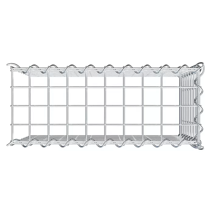 Gabiona Gabione Typ 4 - Zum Anbau in Länge & Höhe, 50 x 20 x 40 cm, Stahl, Maschenbreite: 50 mm, Maschenhöhe: 50 mm, Spirale - Silberner Drahtgitter-Gabionenkorb aus Metall.