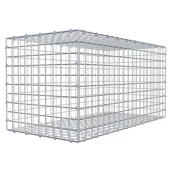 Gabiona Gabione - 100 x 50 x 50 cm, Stahl, Maschenbreite: 50 mm, Maschenhöhe: 50 mm, C-Ring - Rechteckiger Gabionenkorb aus verzinktem Drahtgeflecht.