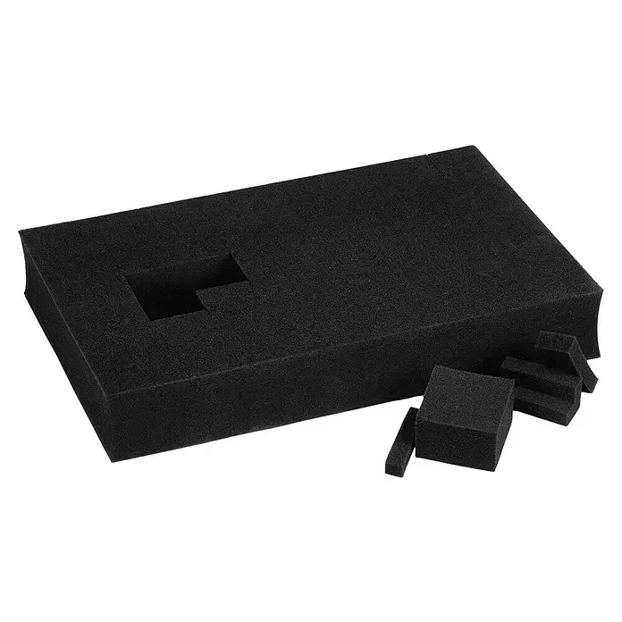 Einhell Schaumstoffeinlage E-Case - Passend für: Einhell E-Case System, 1 Stk. - Schwarzer Schaumstoffblock mit Aussparung und kleineren Teilen für Schutzverpackungen.