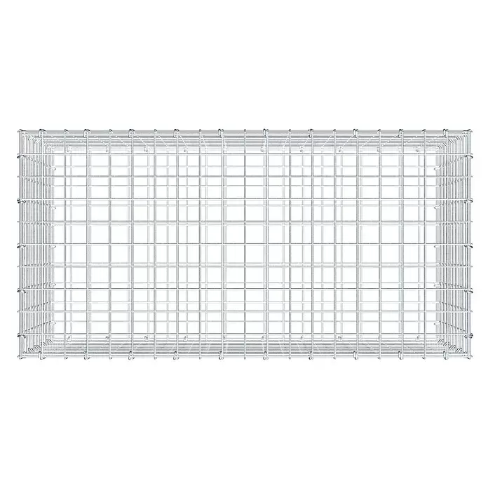 Gabiona Gabione - 100 x 50 x 50 cm, Stahl, Maschenbreite: 50 mm, Maschenhöhe: 50 mm, C-Ring - Gabionenkorb aus silbernem Metallgitter.