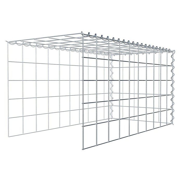 Gabiona Gabione Typ 4 (Zum Anbau in Länge & Höhe, 100 x 50 x 50 cm, Stahl, Maschenbreite: 100 mm, Maschenhöhe: 100 mm, Spirale) | BAUHAUS