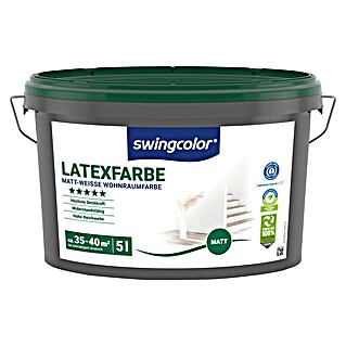 swingcolor Latexfarbe (Schneeweiß, Matt, 5 l, Konservierungsmittelfrei)