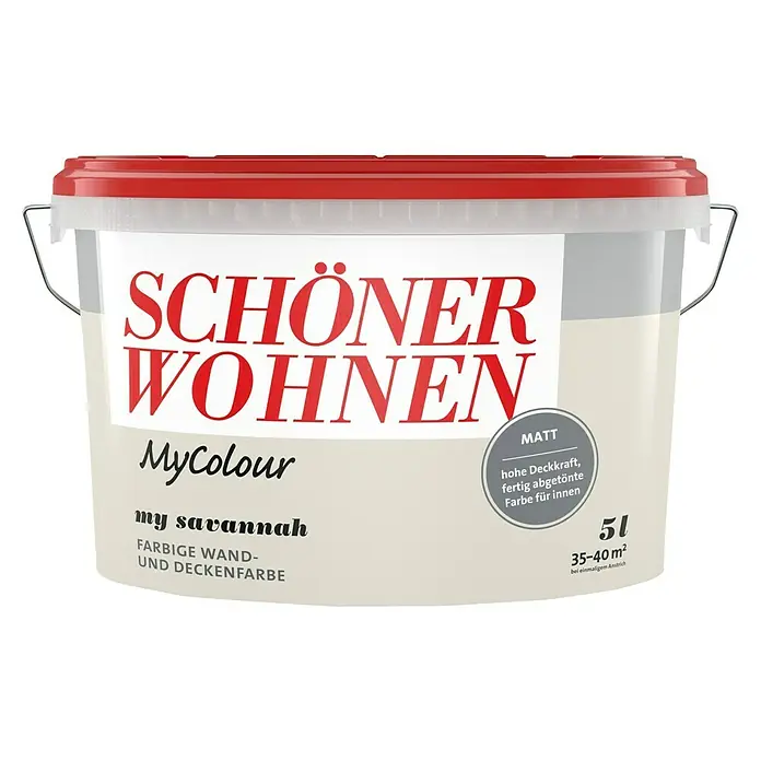 SCHÖNER WOHNEN-Farbe MyColour Wandfarbe - My Savanah, Matt, 5 l - Eimer Schön Wohnen MyColour "my savannah" Innenfarbe, matte Wand- und Deckenfarbe für ein schönes Zuhause.