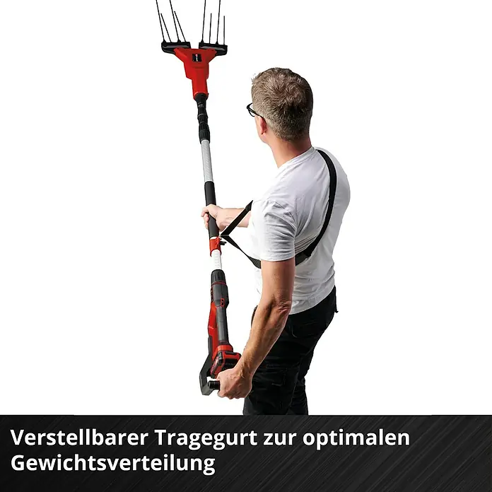 Einhell Power X-Change 18V Olivenbaumschüttler GE-FS 18/53 Li-Solo - Länge: 310 cm, 18 V - Verstellbarer Tragegurt zur optimalen Gewichtsverteilung für den Akku-betriebenen Olivenrüttler.
