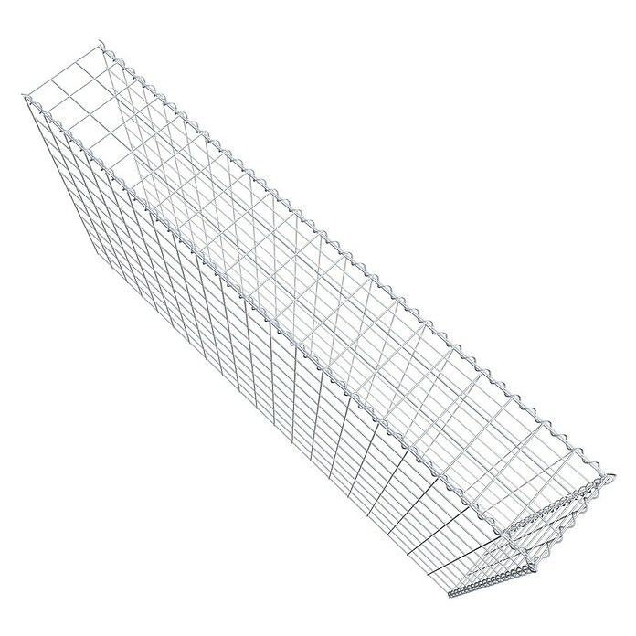 Gabiona Gabione Typ 4 (Zum Anbau in Länge & Höhe, 200 x 30 x 100 cm, Stahl, Maschenbreite: 100 mm, Maschenhöhe: 100 mm, Spirale) | BAUHAUS