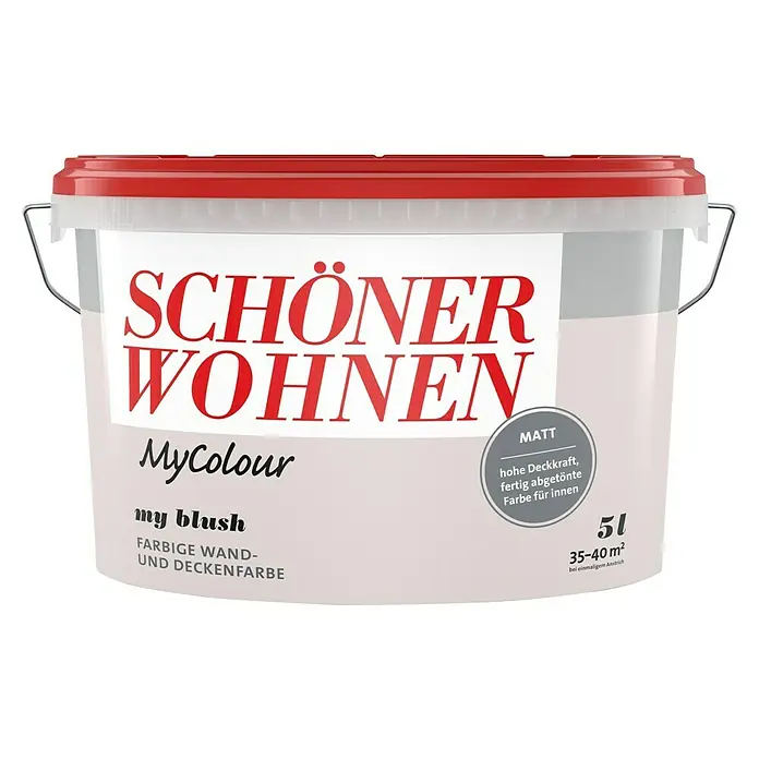 SCHÖNER WOHNEN-Farbe MyColour Wandfarbe - My Blush, Matt, 5 l - Eimer Schöner Wohnen MyColour "my blush" Wandfarbe, 5l für 35-40 m², matte Oberfläche, hohe Deckkraft, fertig abgetönt für Innenräume.
