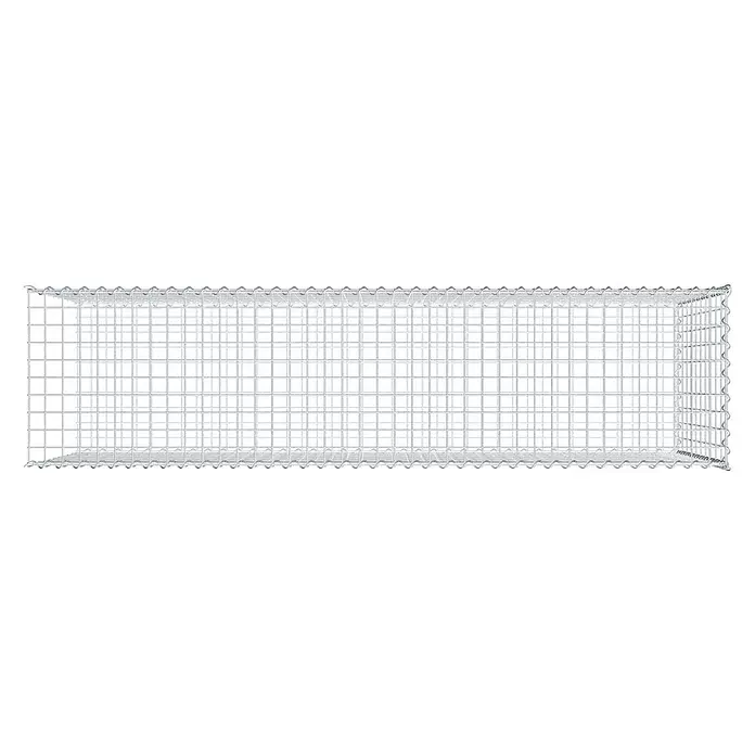 Gabiona Gabione Typ 2 - Zum Anbau in der Länge, 200 x 50 x 100 cm, Stahl, Maschenbreite: 50 mm, Maschenhöhe: 100 mm, Spirale - Rechteckiger, leerer Gabionenkorb aus verzinktem Drahtgeflecht.