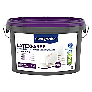 swingcolor Latexfarbe (Schneeweiß, Seidenglänzend, 2,5 l, Konservierungsmittelfrei)