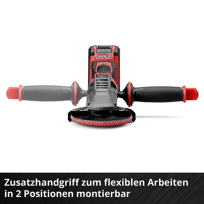 Einhell Professional Power X-Change 18V Akku-Winkelschleifer Professional TP-AG 18/125 F Li BL - Solo - 18 V, Ohne Akku, Durchmesser Scheibe: 125 mm - Zusatzhandgriff zum flexiblen Arbeiten in 2 Positionen montierbar.