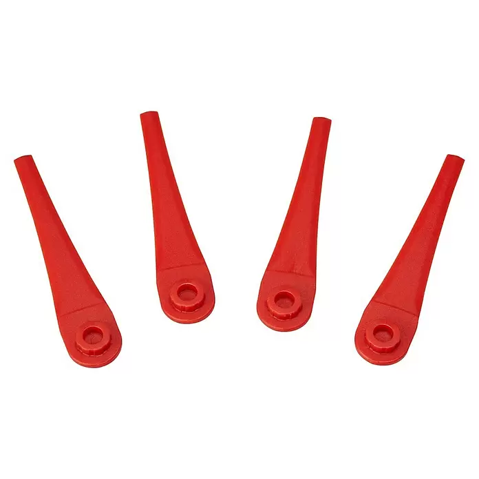 Einhell PXC 18V Recortabordes de batería GC-CT18/2411 - 18 V, Iones de litio, Sin batería, Ancho de corte cuchilla: 24 cm - Cuatro cuchillas de plástico rojas de repuesto para cortabordes.