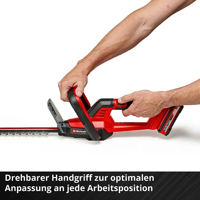 Einhell Power X-Change 18V Akku-Heckenschere GC-CH 18/50 Li-Solo - 18 V, Li-Ionen, Ohne Akku, Schnittlänge: 50 cm - Akku-Heckenschere mit drehbarem Griff für eine optimale Anpassung an jede Arbeitsposition.