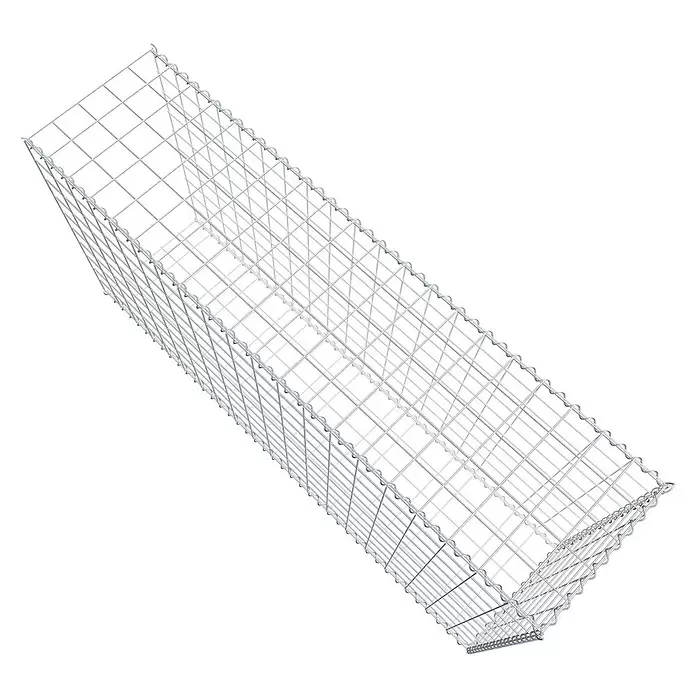 Gabiona Gabione Typ 2 - Zum Anbau in der Länge, 200 x 50 x 100 cm, Stahl, Maschenbreite: 100 mm, Maschenhöhe: 100 mm, Spirale - Leerer rechteckiger Gabionenkorb aus Metallgitterdraht.