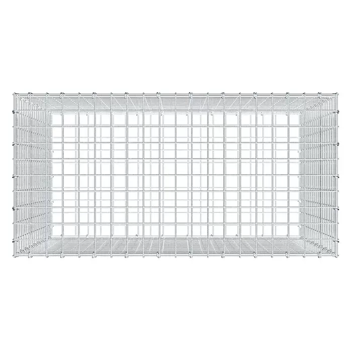 Gabiona Gabione - 100 x 50 x 90 cm, Stahl, Maschenbreite: 50 mm, Maschenhöhe: 50 mm - Rechteckiger silberner Metall-Drahtkorb zur Lagerung.