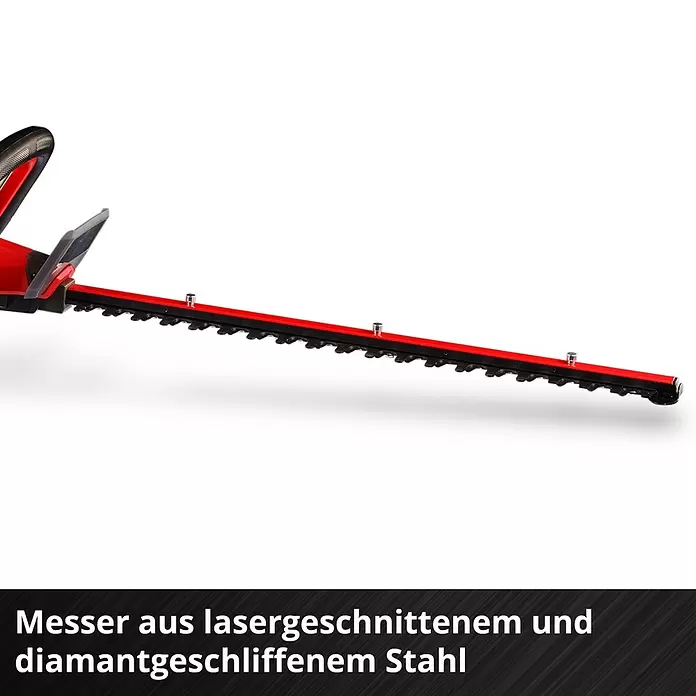 Einhell Professional Akku-Heckenschere SOLO GP-CH 18/50 LI BL - 18 V, Li-Ionen, Ohne Akku, Schnittlänge: 50 cm - Roter Heckenschneider mit schwarzen, lasergeschnittenen und diamantgeschliffenen Stahlmessern.
