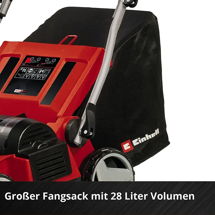 Einhell Power X-Change 18V Akku-Vertikutierer-Lüfter GE-SA 36/35 - Anzahl Akkus: Ohne Akku, 36 V, Arbeitsbreite: 35 cm - Einhell Elektro-Vertikutierer mit großem 28-Liter-Fangsack für effizientes Arbeiten und saubere Ergebnisse im Garten.
