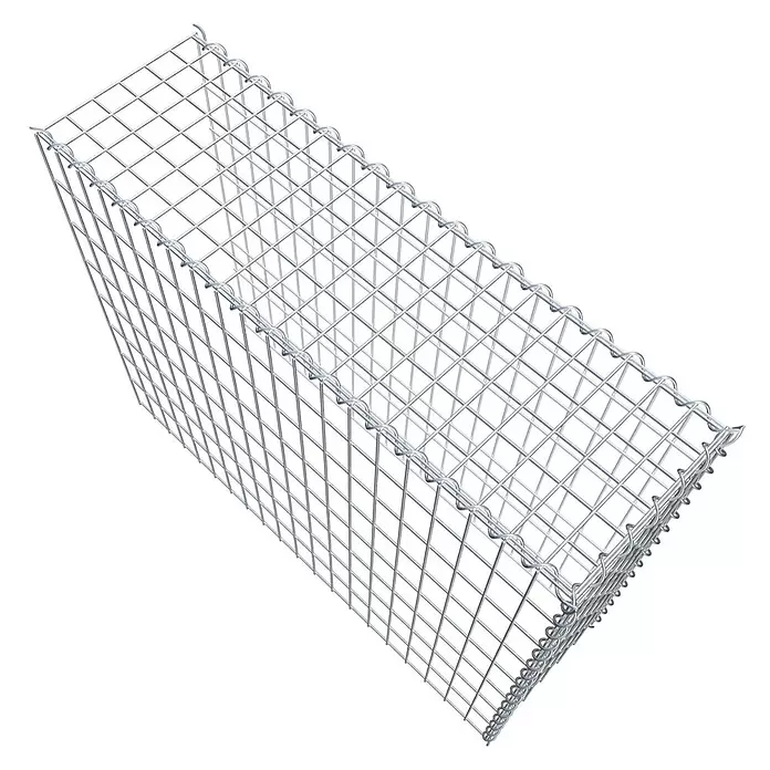 Gabiona Gabione Typ 4 - Zum Anbau in Länge & Höhe, 100 x 30 x 80 cm, Stahl, Maschenbreite: 50 mm, Maschenhöhe: 100 mm, Spirale - Leerer rechteckiger Gabionenkorb aus Metalldraht.