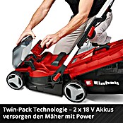 Einhell Power X-Change 18V Akku-Rasenmäher Rasarro 36/34 (36 V, 2 Akkus, 3 Ah, Schnittbreite: 34 cm) | BAUHAUS