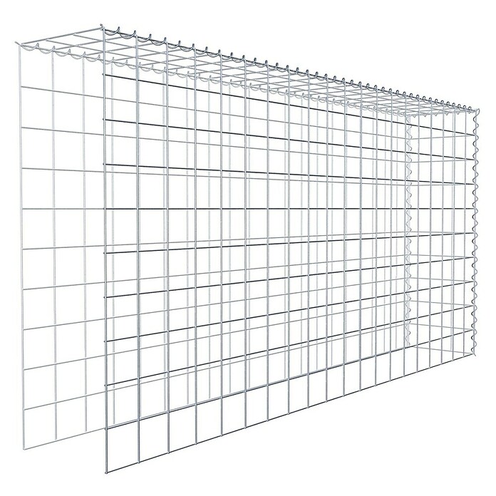 Gabiona Gabione Typ 4 (Zum Anbau in Länge & Höhe, 200 x 30 x 100 cm, Stahl, Maschenbreite: 100 mm, Maschenhöhe: 100 mm, Spirale) | BAUHAUS