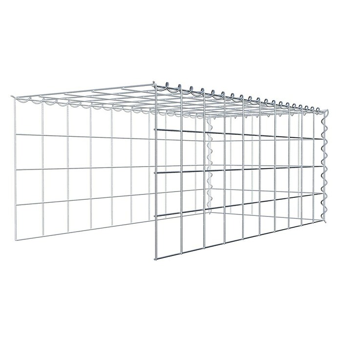 Gabiona Gabione Typ 4 (Zum Anbau in Länge & Höhe, 100 x 50 x 40 cm, Stahl, Maschenbreite: 100 mm, Maschenhöhe: 100 mm, Spirale) | BAUHAUS