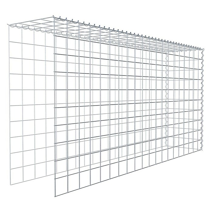 Gabiona Gabione Typ 4 (Zum Anbau in Länge & Höhe, 200 x 40 x 100 cm, Stahl, Maschenbreite: 100 mm, Maschenhöhe: 100 mm, Spirale) | BAUHAUS