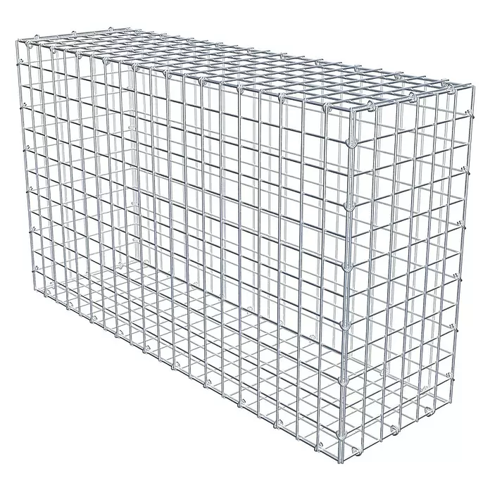 Gabiona Gabione - 100 x 30 x 60 cm, Stahl, Maschenbreite: 50 mm, Maschenhöhe: 50 mm - Rechteckiger, leerer Gabionenkorb aus Metallgitter für Landschaftsbau und Bau.