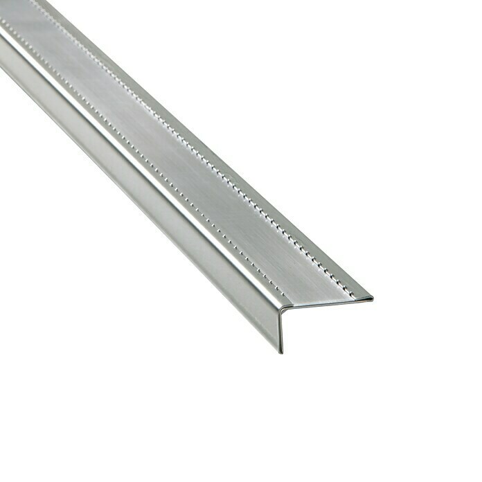 Perfil para escalera autoadhesivo (1 m x 41 mm x 14,5 mm, Acero inoxidable, Superficie: Brillante)
