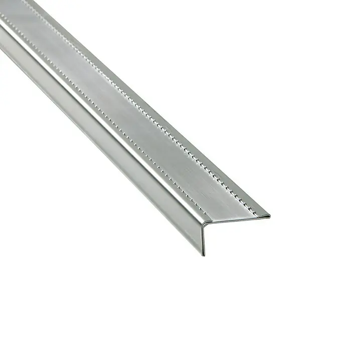 Escalón autoadhesivo - 1 m x 41 mm x 14,5 mm, Acero - Perfil de aluminio con ángulo y perforación. Ideal para protección de bordes y fijación.