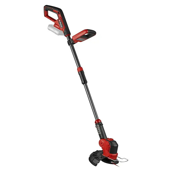 Einhell Power X-Change 18V Akku-Rasentrimmer GE-CT 18/25 Li-Solo - 18 V, Li-Ionen, Ohne Akku, Schnittbreite Messer: 25 cm - Akku-Rasentrimmer von Einhell in Rot und Schwarz, ein praktisches Gartengerät für präzise Rasenkanten und schwer zugängliche Stellen.