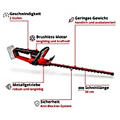 Einhell Professional Akku-Heckenschere SOLO GP-CH 18/50 LI BL (18 V, Li-Ionen, Ohne Akku, Schnittlänge: 50 cm) | BAUHAUS