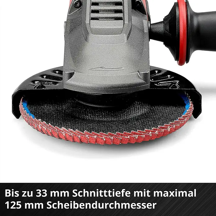 Einhell Professional Power X-Change 18V Akku-Winkelschleifer Professional TP-AG 18/125 F Li BL - Solo - 18 V, Ohne Akku, Durchmesser Scheibe: 125 mm - Winkelschleifer mit maximal 33 mm Schnitttiefe und 125 mm Scheibendurchmesser.\n