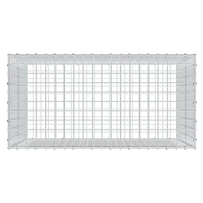 Gabiona Gabione - 100 x 50 x 70 cm, Stahl, Maschenbreite: 50 mm, Maschenhöhe: 50 mm, C-Ring - Rechteckiger silberner Gabionenkorb aus Metall.