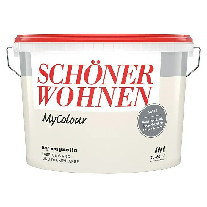 SCHÖNER WOHNEN-Farbe MyColour Wandfarbe - Magnolia, Matt, 10 l - Farbdose "Schöner Wohnen MyColour" in Magnolia. Ideal für Wände und Decken, mit hoher Deckkraft und matter Oberfläche für ein schönes Zuhause.