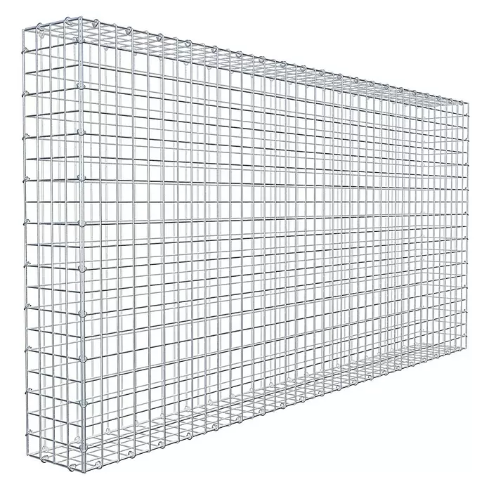 Gabiona Gabione - 200 x 20 x 100 cm, Stahl, Maschenbreite: 50 mm, Maschenhöhe: 50 mm - Großer rechteckiger Gabionenkorb aus verzinktem Stahlgeflecht, leer und bereit zur Befüllung.