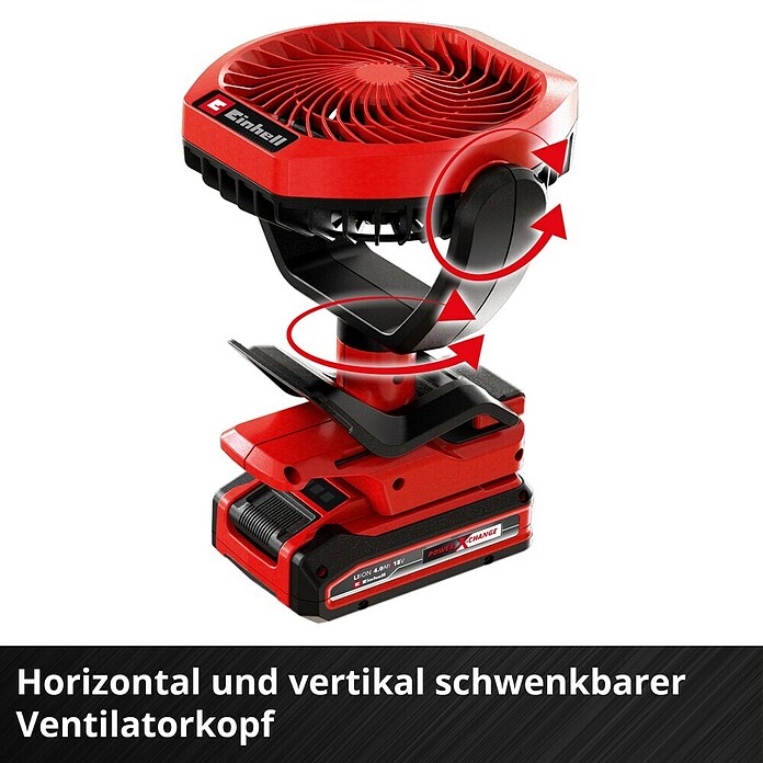 Einhell Power X-Change 18V Akku-Ventilator GC-CF 18/110 Li (Rot, 11 cm, 18 V, Ohne Akku) | BAUHAUS