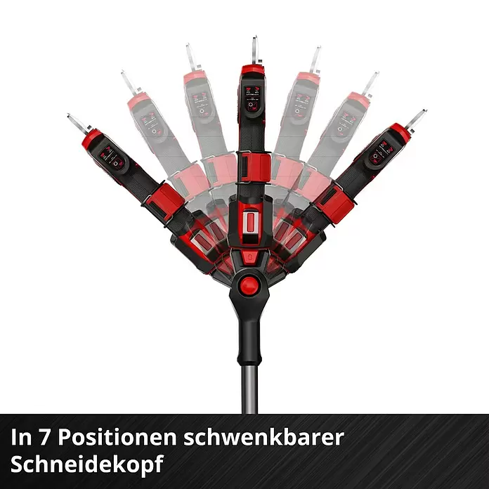 Einhell Professional Akku-Astschere SOLO GP-LS 18/28 - Max. Aststärke: 2,8 mm - Rot-schwarze Gartenschere mit 7-fach schwenkbarem Schneidekopf.