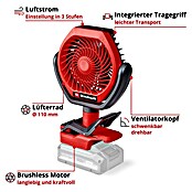 Einhell Power X-Change 18V Akku-Ventilator GC-CF 18/110 Li (Rot, 11 cm, 18 V, Ohne Akku) | BAUHAUS