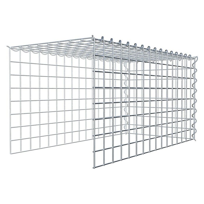 Gabiona Gabione Typ 4 (Zum Anbau in Länge & Höhe, 80 x 40 x 40 cm, Stahl, Maschenbreite: 50 mm, Maschenhöhe: 50 mm, Spirale) | BAUHAUS