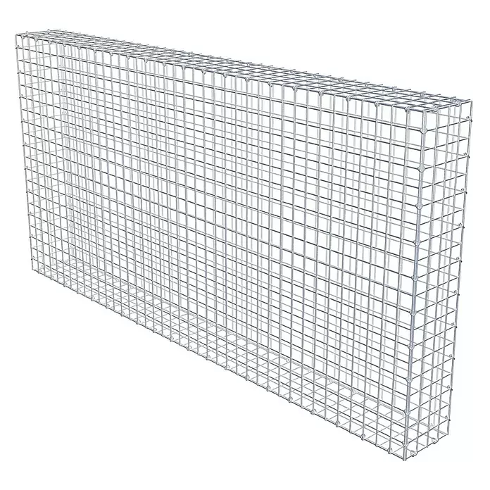 Gabiona Gabione - 200 x 20 x 100 cm, Stahl, Maschenbreite: 50 mm, Maschenhöhe: 50 mm - Leerer Gabionenkorb aus Metallgitter für Stützmauern oder Landschaftsgestaltung.