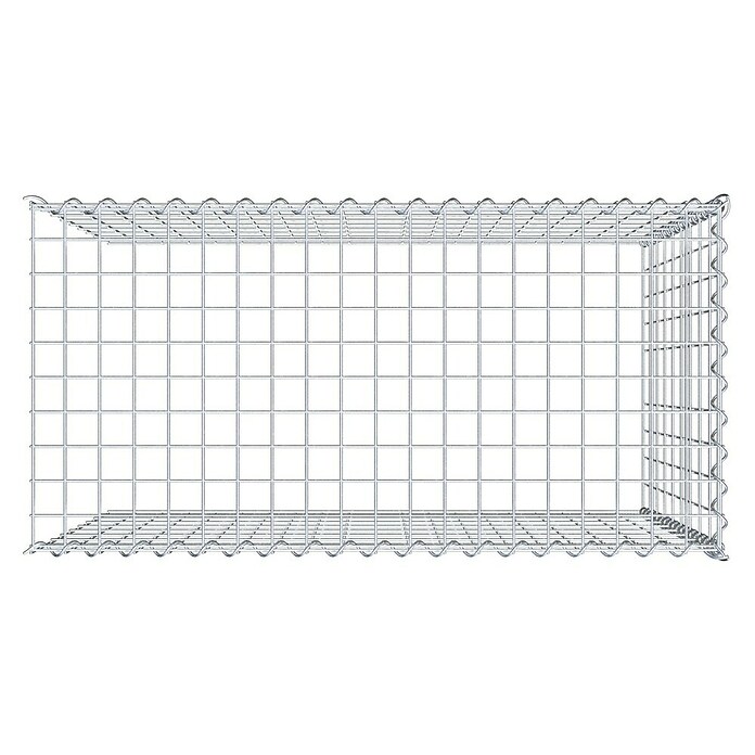 Gabiona Gabione Typ 4 (Zum Anbau in Länge & Höhe, 100 x 50 x 90 cm, Stahl, Maschenbreite: 50 mm, Maschenhöhe: 100 mm, Spirale) | BAUHAUS