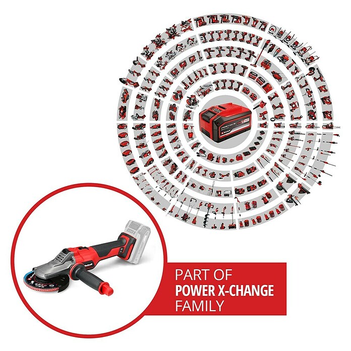 Einhell Professional Power X-Change 18V Amoladora angular de batería TP-AG 18/125 F (18 V, Sin batería, Diámetro disco: 125 mm) | BAUHAUS