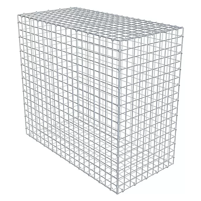 Gabiona Gabione - 100 x 50 x 90 cm, Stahl, Maschenbreite: 50 mm, Maschenhöhe: 50 mm - Rechteckiger Gabionenkorb aus verzinktem Stahldrahtgeflecht zur Steinbefüllung.