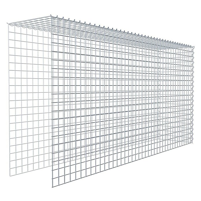Gabiona Gabione Typ 4 (Zum Anbau in Länge & Höhe, 200 x 40 x 100 cm, Stahl, Maschenbreite: 50 mm, Maschenhöhe: 50 mm, Spirale) | BAUHAUS