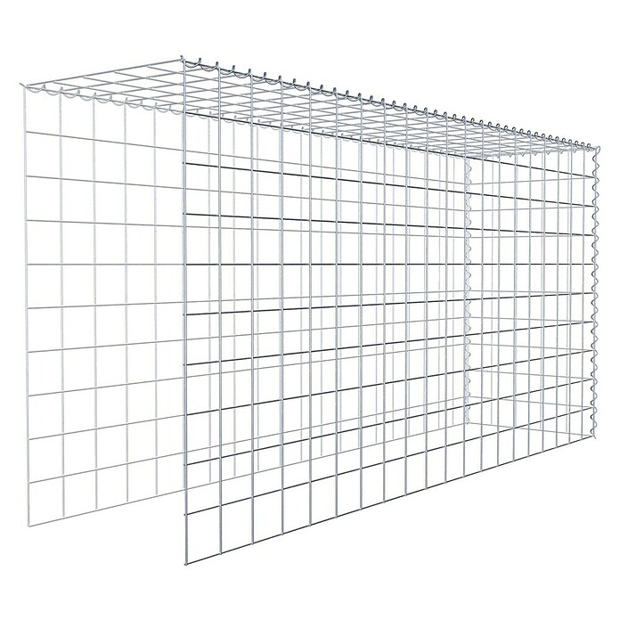 Gabiona Gabione Typ 4 (Zum Anbau in Länge & Höhe, 200 x 50 x 100 cm, Stahl, Maschenbreite: 100 mm, Maschenhöhe: 100 mm, Spirale) | BAUHAUS