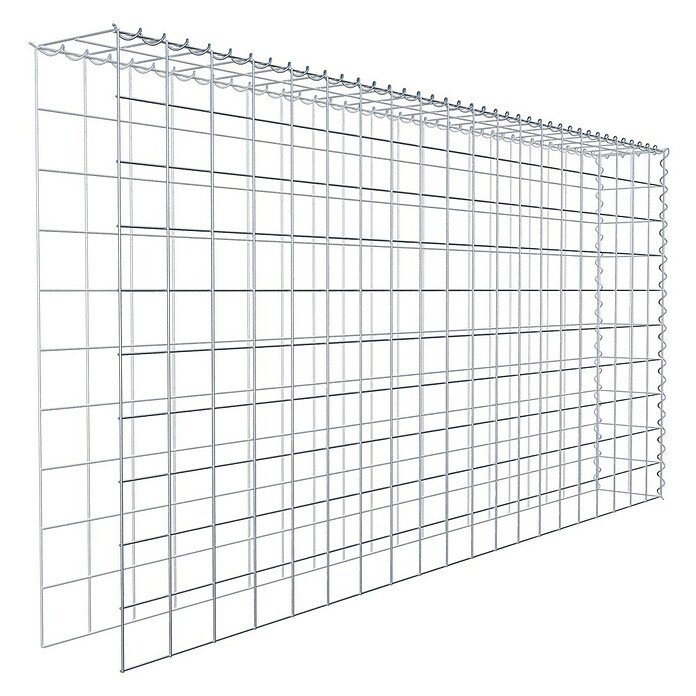 Gabiona Gabione Typ 4 (Zum Anbau in Länge & Höhe, 200 x 20 x 100 cm, Stahl, Maschenbreite: 100 mm, Maschenhöhe: 100 mm, Spirale) | BAUHAUS