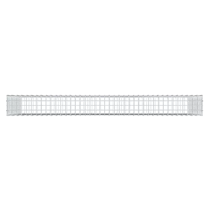 Gabiona Gabione - 200 x 20 x 100 cm, Stahl, Maschenbreite: 50 mm, Maschenhöhe: 50 mm - Rechteckiger modularer silberner Drahtgitterkäfig für Lagerung oder Präsentation.