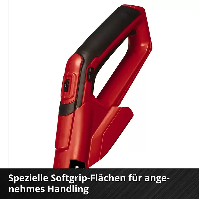 Einhell Power X-Change 18V Akku-Bodenhacke GE-CR 18/20LI E - Anzahl Akkus: Ohne Akku, Li-Ionen - Roter Gerätegriff mit schwarzer Softgrip-Auflage und Einstellknopf für komfortables Handling.
