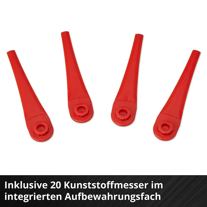 Einhell Power X-Change 18V Akku-Rasentrimmer GE-CT 18/25 Li-Solo - 18 V, Li-Ionen, Ohne Akku, Schnittbreite Messer: 25 cm - Vier rote Kunststoffmesser für Rasentrimmer, Zubehör für Gartenarbeiten und Rasenpflege.